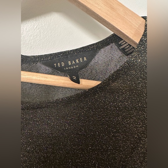 Ted Baker gold sparkly festive party dress - Picture 3 of 3